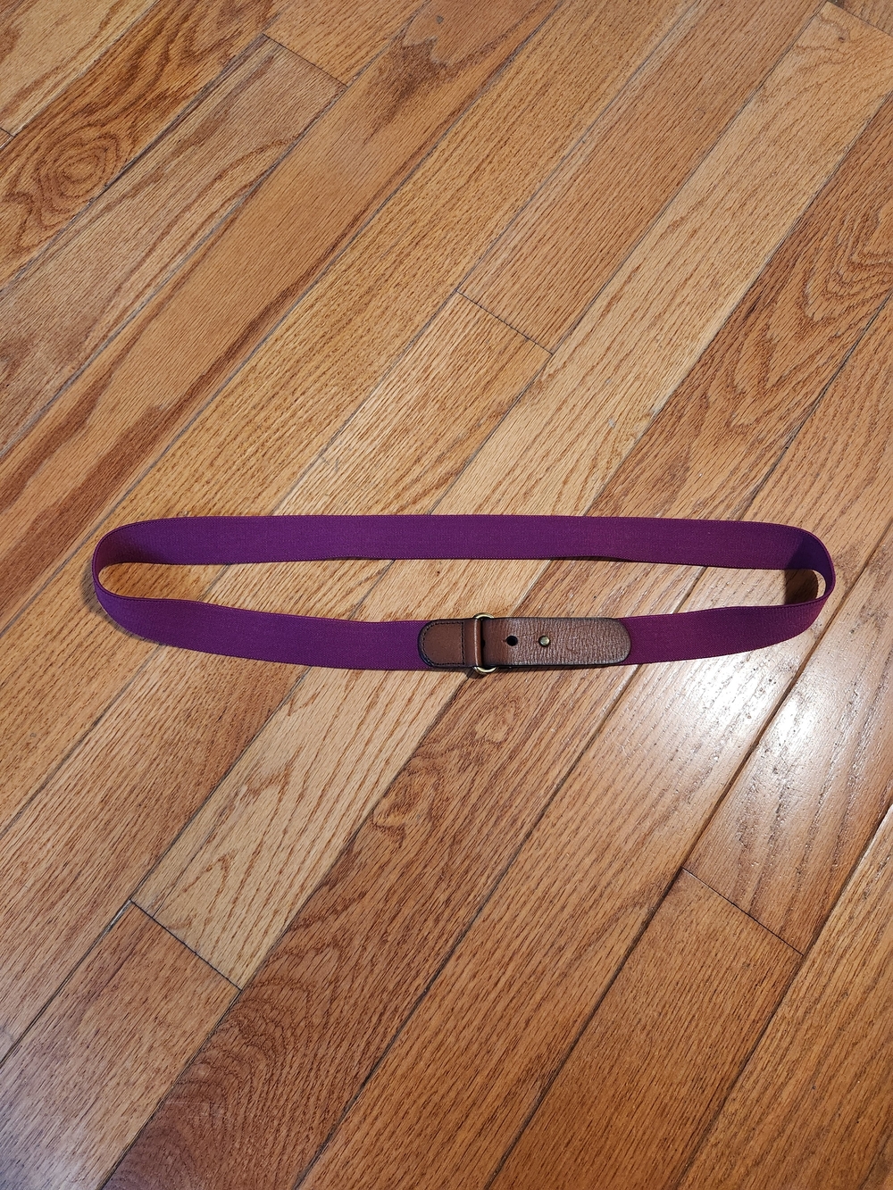 Denver Hayes Purple Stretch Belt with Brown Leather Accent